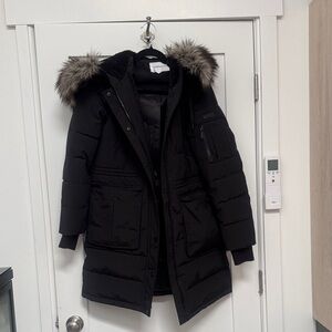 BCBGeneration Black Outerwear with Fur Detail
